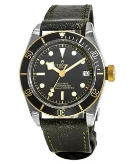 TUDOR Black Bay 41 M79733N-0001 - Yellow Gold Bezel, Aged Leather Strap