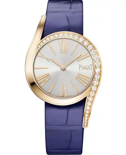 Piaget Limelight Gala Men's Watch with Rose Gold Case and Blue Alligator Leather Strap - Model G0A47161