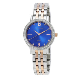Citizen Quartz Crystal Blue Dial Two-Tone Ladies Watch el3106-59l
