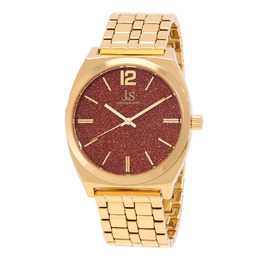 JOSHUA & SONS Mens Orange Sand Stone Dial Watch JX122YG