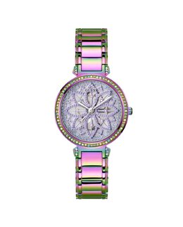 Женские часы Lily GW0528L4 из стали и сиреневого ремешка Guess, фиолетовый 91661532139 | morado