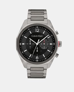CK Force 25200267 Серые стальные мужские часы с хронографом Calvin Klein, серый 7613272516976 | gris