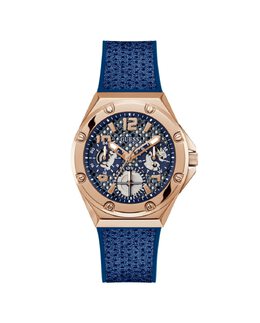 Силиконовые женские часы Asteria GW0620L3 на синем ремешке Guess, синий 91661536847 | azul