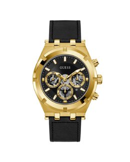 Мужские часы Continental GW0262G2 из кожи с черным ремешком Guess, черный 91661520860 | negro