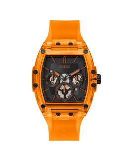 Мужские часы Phoenix GW0203G10 из силикона и прозрачным ремешком Guess, оранжевый 91661536748 | naranja