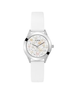 Женские часы Pearl GW0381L1 из силикона и белого ремешка Guess, белый 91661526374 | blanco