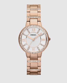 Fossil Virginia ES3284 женские блестящие розовые стальные часы Fossil, розовый 4051432944406 | rosa