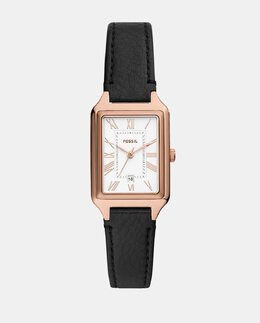 Raquel ES5310 черные кожаные женские часы Fossil, черный 4064092234916 | negro