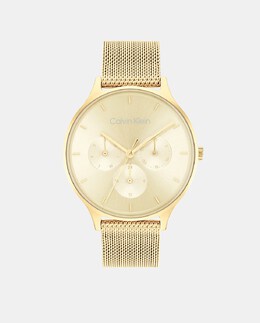 Многофункциональные женские часы Timeless 25200103 с золотой стальной сеткой Calvin Klein, золотой 7613272457286 | oro