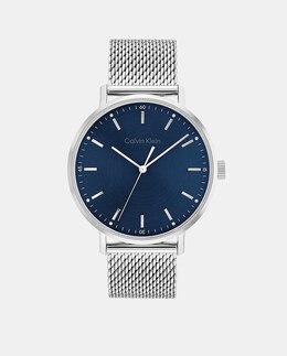 Современные мужские часы 25200045 со стальной сеткой Calvin Klein, серебро 7613272456319 | plata