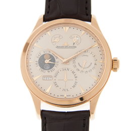 Pre-owned Jaeger LeCoultre Master Control Mens Watch Q1612520 Beige Dial 18K Rose Gold