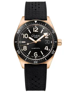 Brand New Authentic Glashutte Original SeaQ Automatic 39.5mm Black Dial Rubber Strap Men's Watch Model 1-39-11-17-24