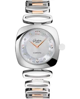 Glashutte Original Pavonina Mother of Pearl Diamond Dial Steel & Rose Gold Watch Model 1-03-02-04-16-14