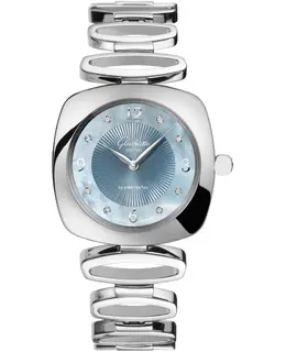 Glashutte Original Pavonina Women's Watch Model 1-03-02-06-12-14 Blue Mother of Pearl Dial Diamond Steel