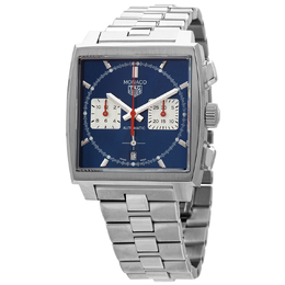 Pre-owned Tag Heuer Monaco Chronograph Automatic Blue Dial Mens Watch cbl2111.ba0644