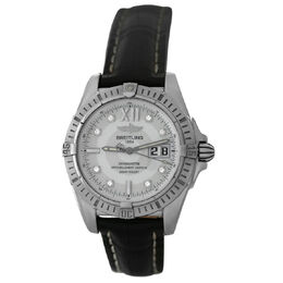 Pre-owned Breitling Watch Windrider Cockpit Automatic Chronometer Diamond White Dial Mens A49350