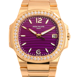 Patek Philippe Nautilus 7010-1R-013 Quartz Diamond Purple Dial Ladies Watch