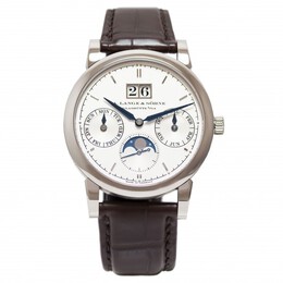Pre-owned A. Lange & Sohne Saxonia Annual Calendar Silver Dial Mens Watch 330.026