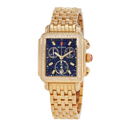 Michele Deco Chronograph Quartz Diamond Blue Dial Ladies Watch mww06a000791