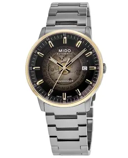 Brand New Authentic Mido Commander Gradient Black Dial Stainless Steel Men's Watch Model m021.407.21.411.00