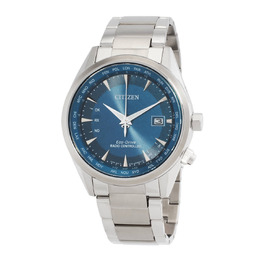 Citizen Perpetual World Time GMT Eco-Drive cb0270-87l Men's Blue Dial Stainless Steel