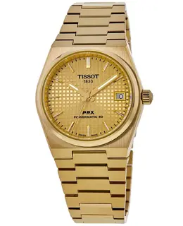 Tissot PRX Powermatic 80 T137.207.33.021.00 Champagne Dial Gold PVD Steel Watch
