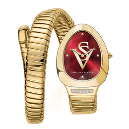 Christian Van Sant Naga Quartz Red Dial Ladies Watch cv0873