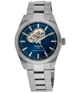 Tissot Gentleman Open Heart Automatic Blue Dial Steel Men's Watch t127.407.11.041.01