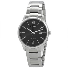 Citizen Pair Eco-Drive Black Dial Mens Watch BM6978-77E