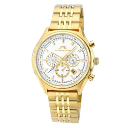 Porsamo Bleu Charlie Mens Multifunction Watch, Stainless Steel Case and Gold-Tone Accents
