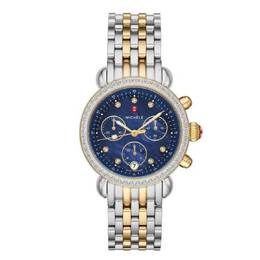 Michele CSX Chronograph Quartz Diamond Blue Mother of Pearl Dial Ladies Watch MWW03C000517