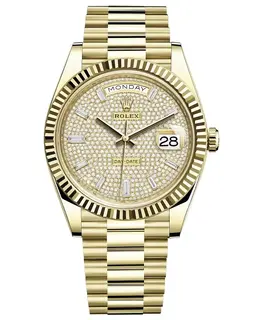 Rolex Day-Date 40 M228238-0054 Yellow Gold Pave Diamond Dial Men's Watch