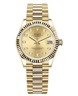 Rolex Datejust 31 Yellow Gold with Champagne Diamond Dial - Model M278278-0009
