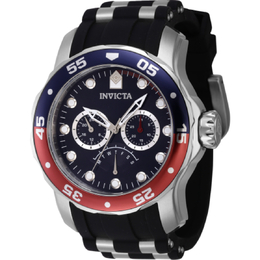 Invicta Pro Diver GMT Quartz Watch Blue Dial Pepsi Bezel - Model 46968