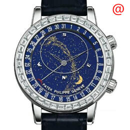 Patek Philippe Grand Complications Celestial Automatic Moon Phase Diamond Blue Dial Mens Watch 6104P-001