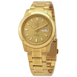 Seiko 5 Automatic Gold Dial Yellow Gold-tone Mens Watch snkk20k1