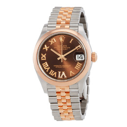 Rolex Datejust 31 Chocolate Dial Automatic Ladies Steel and 18kt Everose Gold Jubilee Watch 278241chrdj