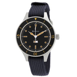 Bulova Archive Mil-Ships-W-2181 Automatic Black Dial Mens Watch 98a266