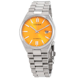 Citizen Automatic Orange Dial Mens Watch nj0150-81z - Analog Movement, Sapphire Crystal, Date Display