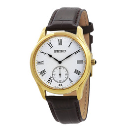 Seiko SRK050P1 Mens Quartz White Dial Leather Watch