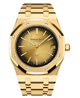 Audemars Piguet Royal Oak Jumbo Extra-Thin 50th Anniversary Smoked Gold-Tone Dial 18k Yellow Gold Men's Watch 16202ba.oo.1240ba.01 16202BA.OO.1240BA.0