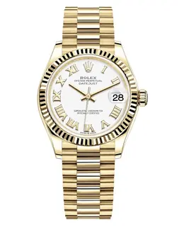 Rolex Datejust 31 White Dial M278278-0020 Yellow Gold Automatic Luxury Watch