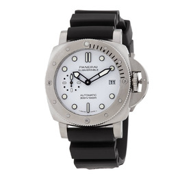 Panerai Submersible Bianco 42 Automatic White Dial Mens Watch pam01223