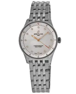 Breitling Navitimer 32 Mother of Pearl Diamond Dial Steel Women's Watch - Model A77320E61A2A1