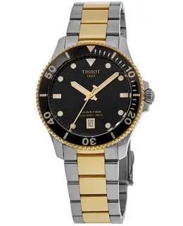 Tissot Seastar 1000 Quartz Black Dial Two-Tone Steel Men's Watch t1204102205100
