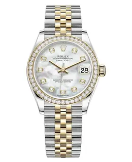 Rolex Datejust 31mm Yellow Gold & Steel Mother of Pearl Diamond Dial Watch