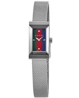 Gucci G-Frame Green, Red and Blue Dial Stainless Steel Women's Watch ya147510