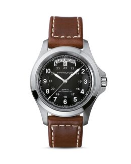 Часы Hamilton 40 мм, хаки 1553988 | black/brown
