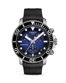 Хронограф Tissot Seastar 1000 с синим циферблатом и черным каучуковым ремешком, 45,5 мм 3214774 | blue/black