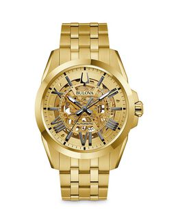 Часы Bulova Miyota, 43 мм, золотой 3831904 | gold